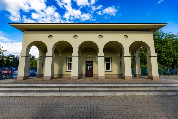 Stalowa Wola Poland June 2022 Facade Building Beautiful Arches Pharmacy — Stock Photo, Image