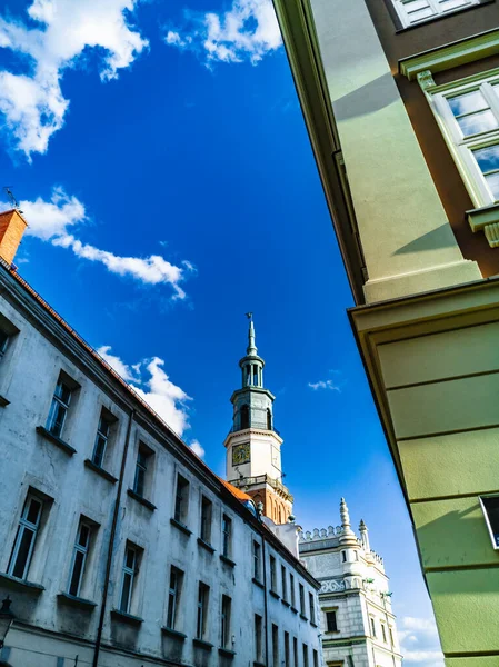 Poznan Poland July 2022 View Corner Building Tower Town Hall — Stock Photo, Image