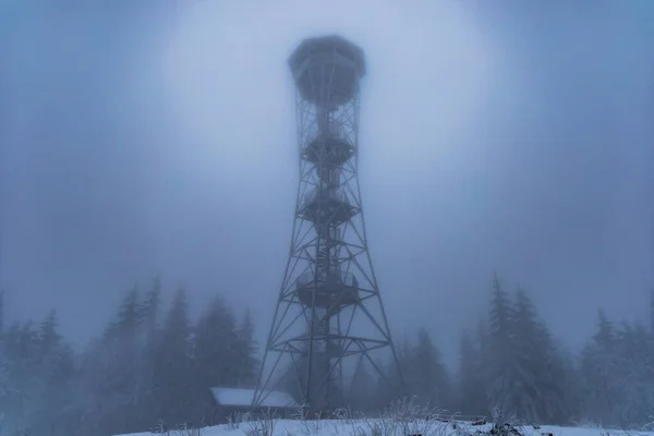 Klodzko Polen Januari 2023 Uitzicht Toren Top Van Berg Klodzka — Stockfoto
