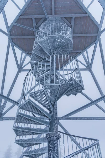 Klodzko Poland January 2023 Metal Construction Spiral Stairs Viewing Tower — Stock Photo, Image