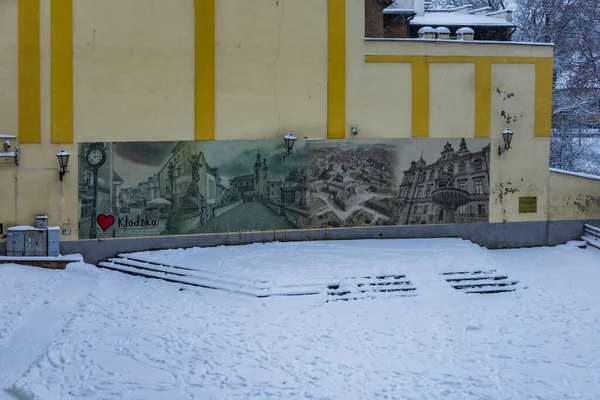 Klodzko Polonya Ocak 2023 Klodzko Şehrinde Basılı Ünlü Yerlere Sahip — Stok fotoğraf