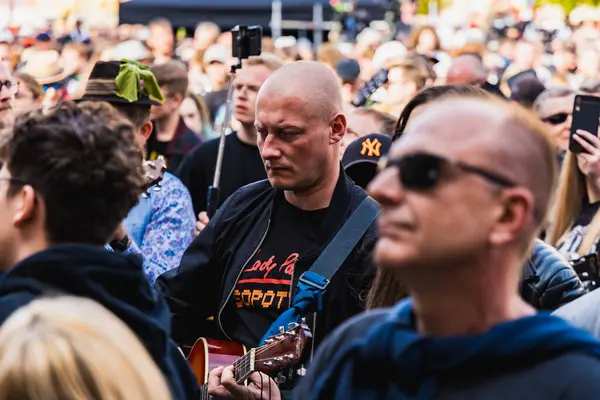 Вроцлав Польша Мая 2023 Года Участники Гитарами Открытом Мероприятии Guitar — стоковое фото