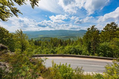 Büyüleyici Dağ manzarası Yemyeşil Orman manzarası