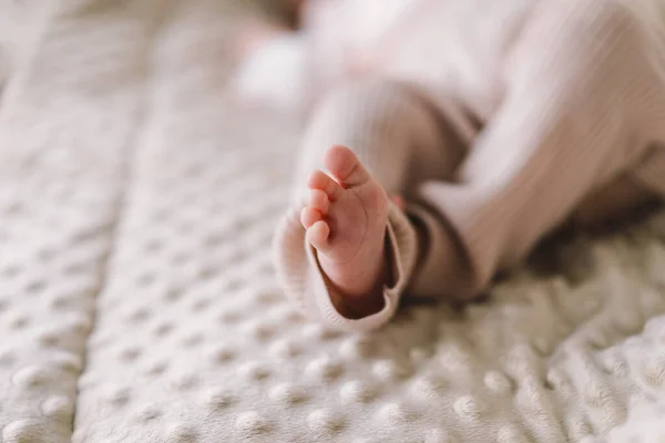 Details Foot One Month Old Baby Female Photo Depicts Details — 图库照片