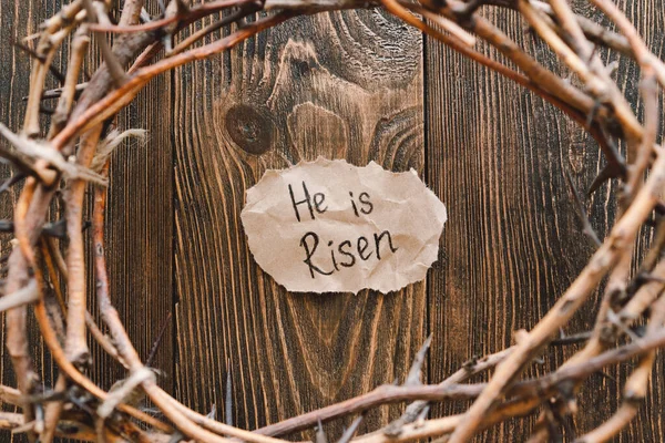 Dia Adalah Risen Jesus Crown Thorns Dan Kuku Dan Salib — Stok Foto