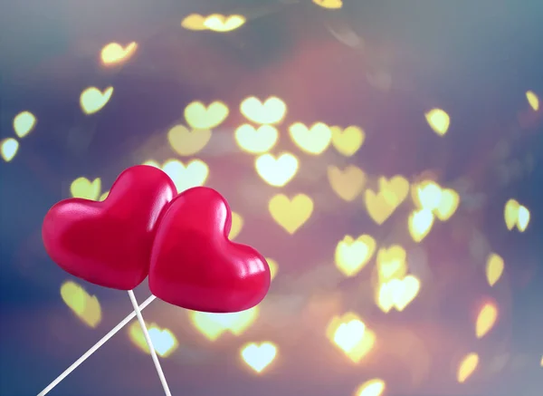 Серце Двох Рожевих Валентинів Сірому Тлі Концепція Любові Вид Зверху — стокове фото
