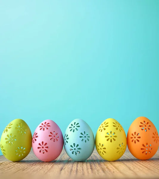 Lustige Ostereier Handgezeichnete Muster Osterferienkonzept Mit Niedlichen Handgefertigten Eiern Auf — Stockfoto