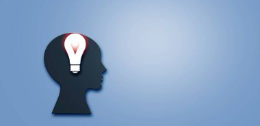 Lambalı bir kafa silueti, özgür zihin, kontrolsüz düşünceler, konuşma özgürlüğü kavramı