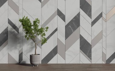 Boş bir odada dekoratif bir duvar. Geçmişi. 3d hazırlayıcı