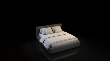 Yatağı siyah arka planda yapılmış. 3d hazırlayıcı