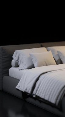 Yatağı siyah arka planda yapılmış. 3d hazırlayıcı