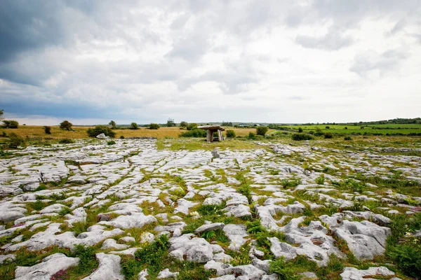 Poulnabrone Dolmen Irlandii Burren Hrabstwo Clare Okres Neolitu Spektakularnym Krajobrazem — Zdjęcie stockowe