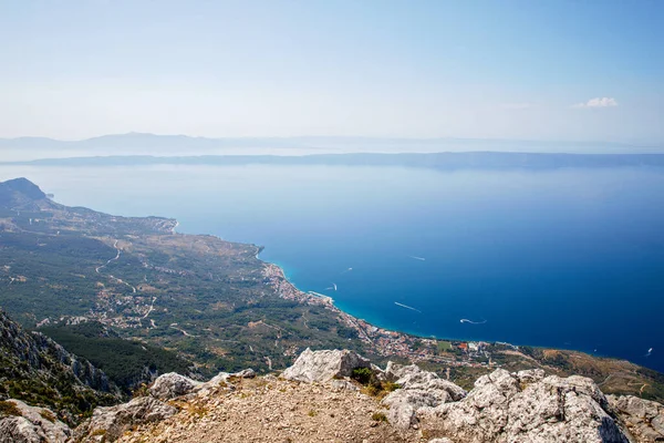 Vacker Utsikt Över Landskapet Makarskas Riviera Kroatien Solig Sommardag — Stockfoto
