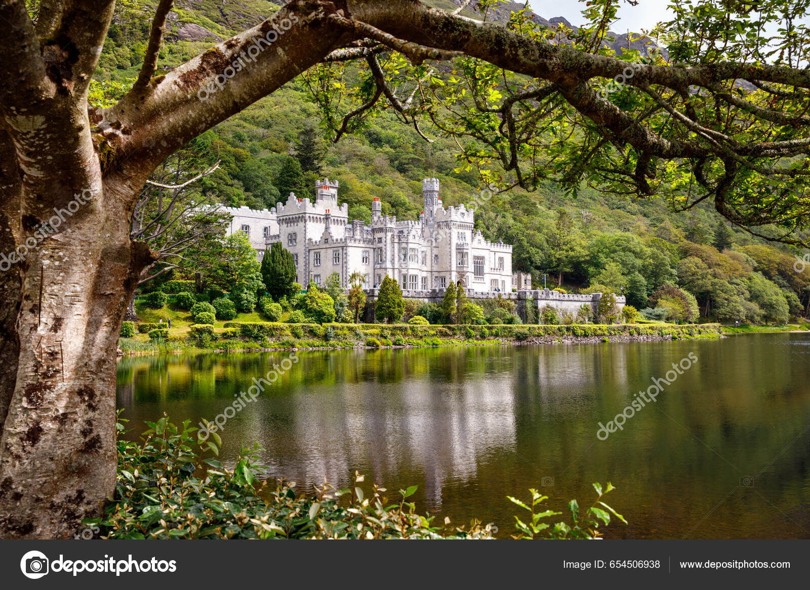 Монастырь Кайлмор Водными Отражениями Коннемаре Графство Голуэй.