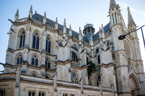 Καθεδρικός Ναός Αμιέν Γαλλική Γοτθική Αρχιτεκτονική Την Ηλιόλουστη Μέρα — Φωτογραφία Αρχείου