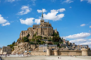 Panorama of Mont Saint Michele abbey in a beautiful summer day, France. clipart