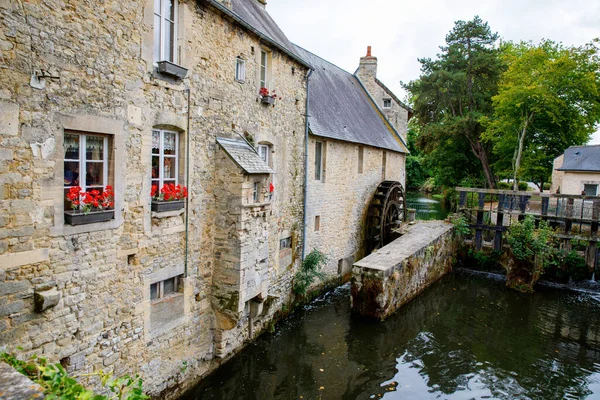 Water Mill River Aure Medieval Town Bayeux Normandy Coast France — Stock Photo, Image