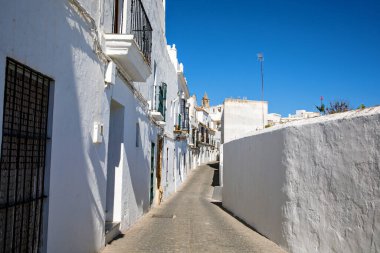 Vejer de la Frontera 'nın güzel sokakları, İspanya, Endülüs bölgesi, Costa de la Luz, Cadiz bölgesi, Beyaz Towns, İber Yarımadası, Eski kasaba. Ruta de los Pueblos Blancos.