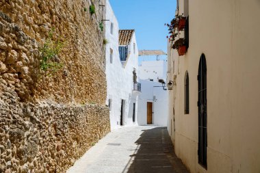 Vejer de la Frontera 'nın güzel sokakları, İspanya, Endülüs bölgesi, Costa de la Luz, Cadiz bölgesi, Beyaz Towns, İber Yarımadası, Eski kasaba. Ruta de los Pueblos Blancos.