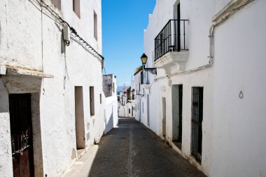 Vejer de la Frontera 'nın güzel sokakları, İspanya, Endülüs bölgesi, Costa de la Luz, Cadiz bölgesi, Beyaz Towns, İber Yarımadası, Eski kasaba. Ruta de los Pueblos Blancos.