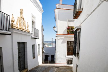 Arcos de la frontera sokakları, pueblos blancos bölgesi, Endülüs, İspanya, Avrupa.
