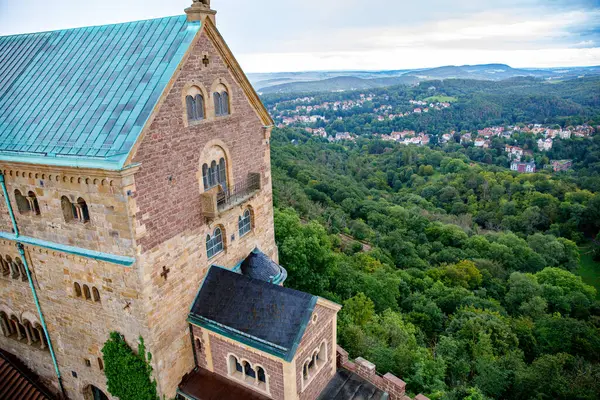 Luftaufnahme Der Wartburg Unesco Welterbe Thüringen Stockbild