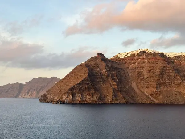 希腊Cyclades岛Santorini全景 Beatuiful Oia村 免版税图库图片