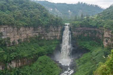Şelale doğa manzarası. İzlanda doğasının ünlü turistik yerleri ve dönüm noktaları. Salto de Tequendama. Kolombiya