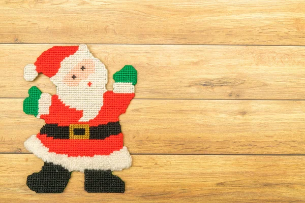 Santa Claus Made Wool Merry Christmas — Stock Photo, Image