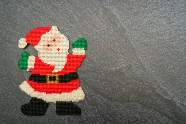 Santa Claus Dibuat Dengan Wol Selamat Natal — Stok Foto