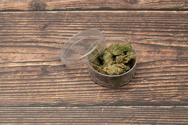 Marijuana Cannabis Läkemedel Marijuana Joint Glasbehållare Droger — Stockfoto