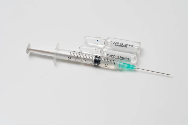 Covid Coronavirus Vaccin Injectiespuit Het Gebruikt Voor Preventie Immunisatie Behandeling — Stockfoto