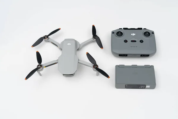 stock image DJI Mini 2, Drone small, smallest drone launched by the DJI company, DJI Mavic Mini 2, A drone weighing only 249g