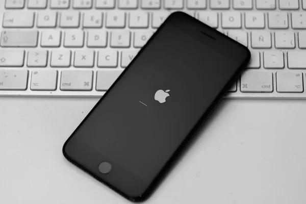 Iphone Apple Aggiornato Ios Icona Apple Barra Stato Sullo Schermo — Foto Stock