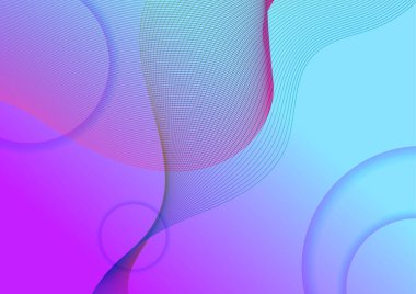 Modern mavi mor turuncu ve yeşil eğimli geometrik arkaplan