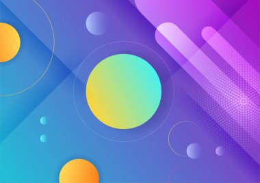 Geometrik şekilli soyut renkli arkaplan pankartı