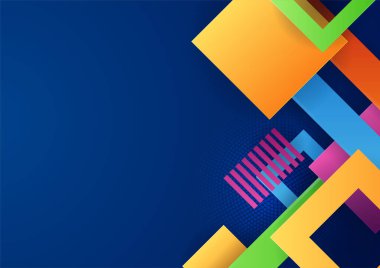 Geometrik şekilli soyut renkli arkaplan pankartı