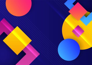 Modern gradyan soyut geometrik canlı renkli arkaplan pankartı