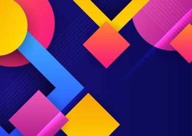 Modern gradyan soyut geometrik canlı renkli arkaplan pankartı