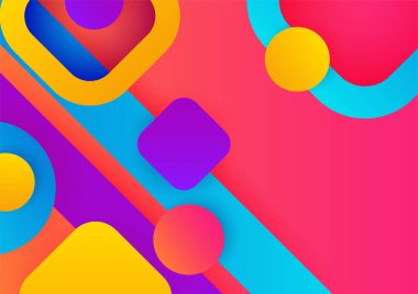 Modern gradyan soyut geometrik canlı renkli arkaplan pankartı