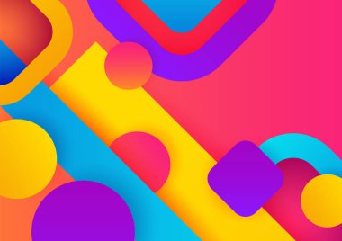 Modern gradyan soyut geometrik canlı renkli arkaplan pankartı