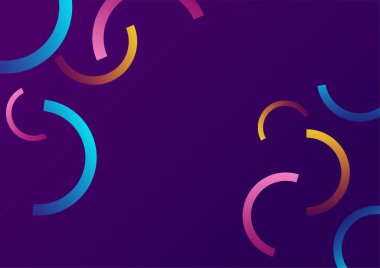 Modern mavi mor turuncu ve yeşil eğimli geometrik arkaplan