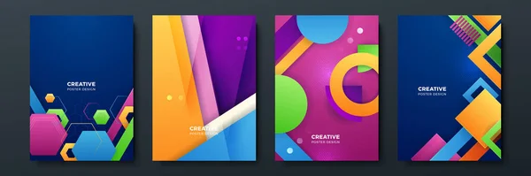 Gradiënt Vloeiende Geometrische Patroon Achtergrond Textuur Voor Poster Cover Ontwerp — Stockvector