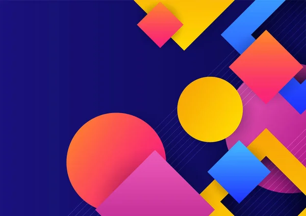 Gradient Moderne Abstrait Géométrique Vif Vibrant Coloré Bannière Fond Conception — Image vectorielle