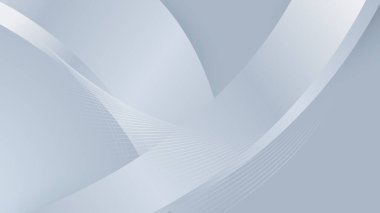 Beyaz mimari fütüristik arkaplan ile gri çizgi Minimum konsept vektör illüstrasyon ince tasarım.