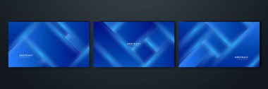 Blue abstract vector long banner. Business minimal gradient background with circles and copy space for text. Social media, facebook header