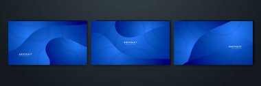 Blue abstract vector long banner. Business minimal gradient background with circles and copy space for text. Social media, facebook header