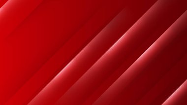 Dalgalı eğri desen dekorasyon elemanlarıyla soyut kırmızı arkaplan