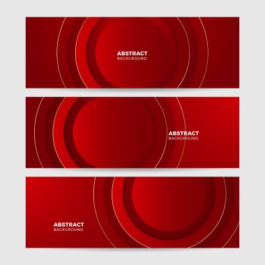 Kırmızı ve altın arkaplan çizgi çember aydınlatma pankartıyla