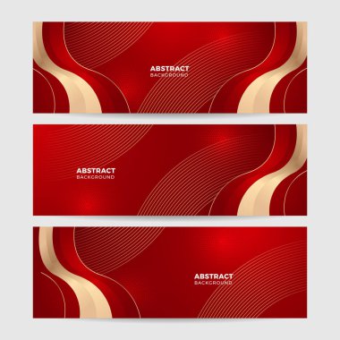 Üst üste binen kırmızı kestane rengi ve altın kaplama afiş. İş dünyası, şirket, kurum, parti, şenlik, seminer ve görüşmeler için uygun